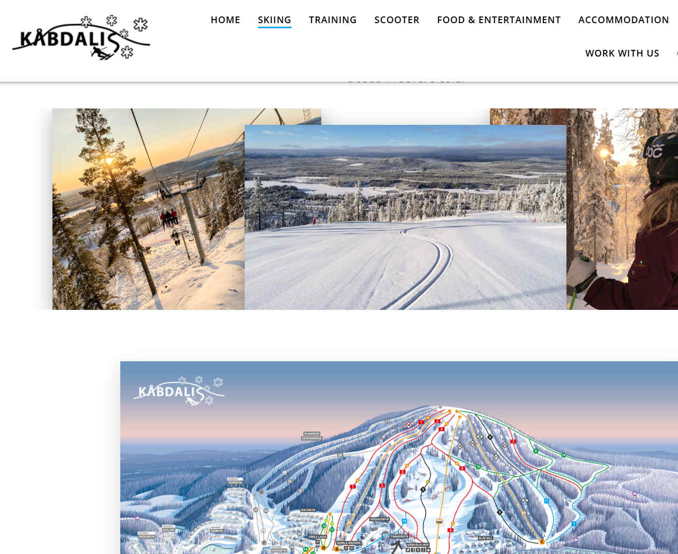 Screenshot of Kåbdalis Skidliftars webpage